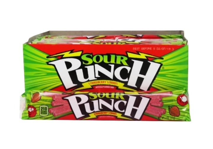 Sour Punch Straws Strawberry 24 Ct