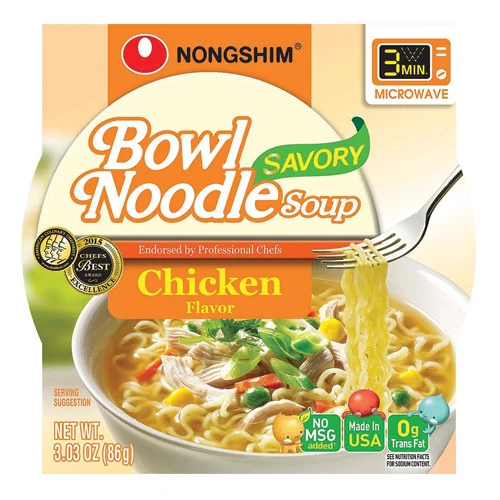 Nong Shim Bowl Noodle Chicken 12 Ct