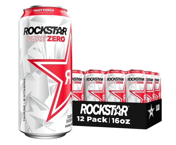 Rockstar Pure Zero Fruit Punch 12/16 Oz
