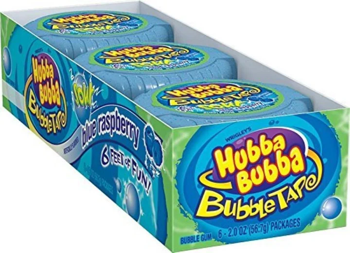 Hubba Bubba Sour Blue Rasp 12 Ct