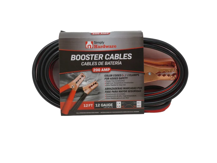 Simply Hardware Booster Cables 200 Amp/12 Ft
