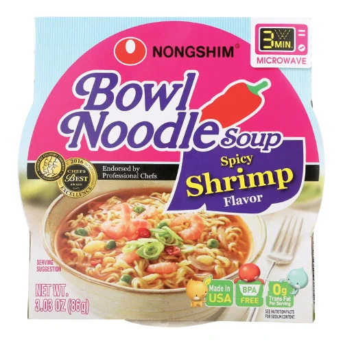Nong Shim Bowl Noodle Shrimp 12 Ct