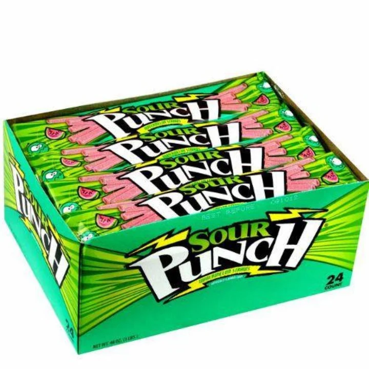 Sour Punch Straws Watermelon 24 Ct